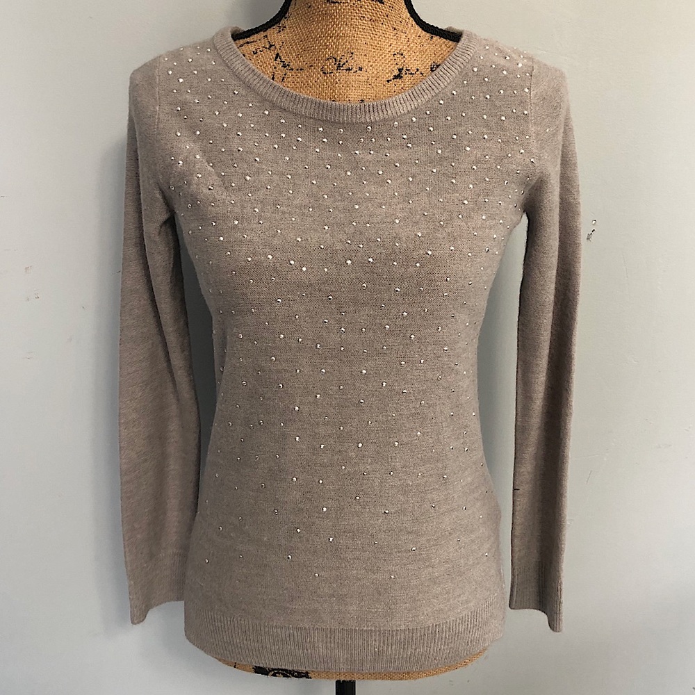 NWT! Apt. 9 Silver Studded Light Gray Sweater XSP